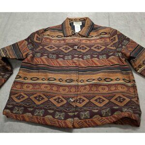 Vintage White Stag Ladies M Sweet Tea Southwestern Print Jacket